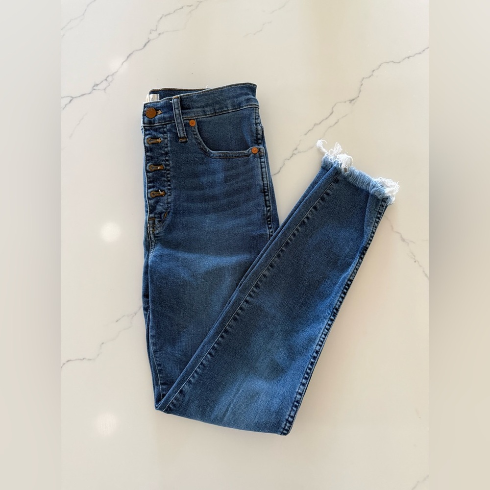 Madewell High Rise Button-Fly Blue Jeans